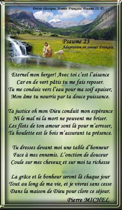 138_SONNET FRANÇAIS_ Psaume 23 adapté en Sonnet.